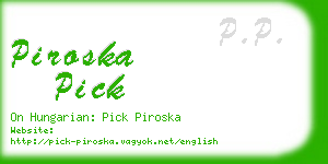 piroska pick business card